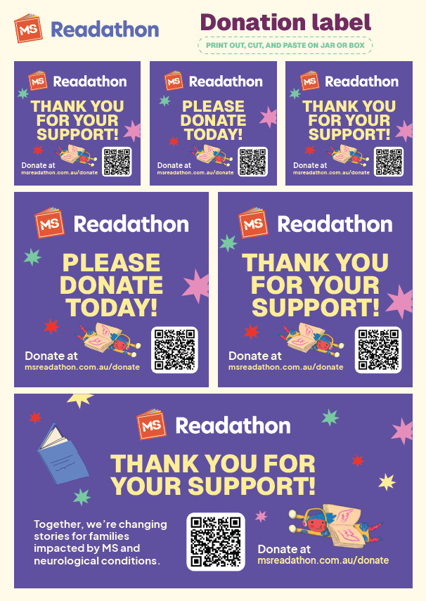 Donation Jar Labels