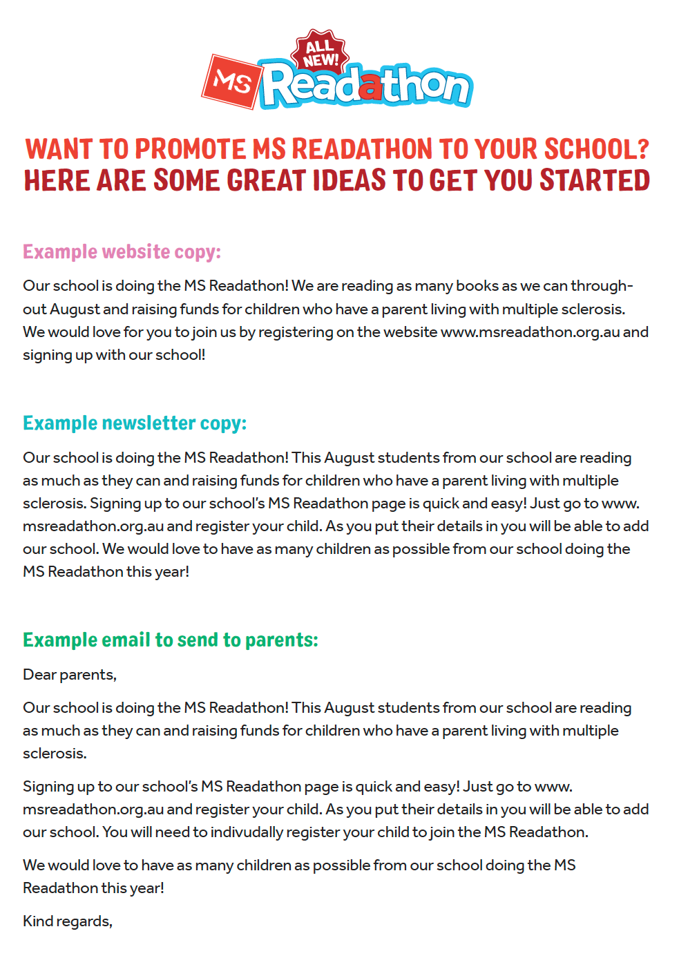 School Newsletter Examples